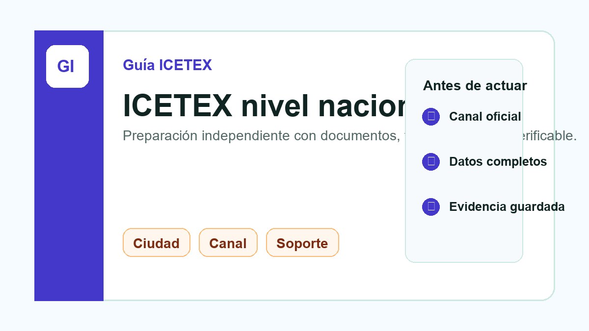 ICETEX nivel nacional: elegir canal según ciudad, trámite y urgencia